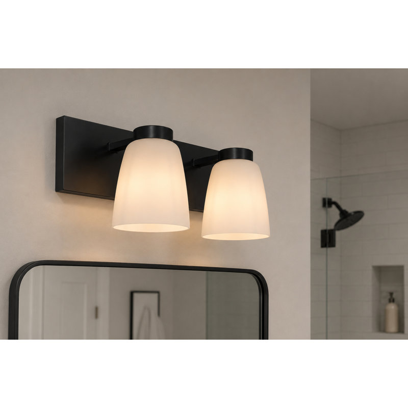 2 - Applique murale pour salle de bain, Black, 2