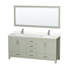 Meuble-lavabo double 72 po avec plateau en quartz et miroir Sheffield-100481683-100481684-100500531