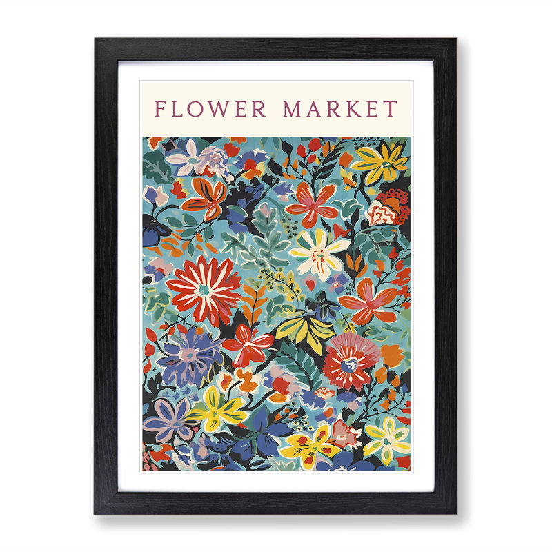 Flower Market Exhibition 1 Piece Single Picture Frame Wall Art, 64cm H x 46cm W x 2cm D