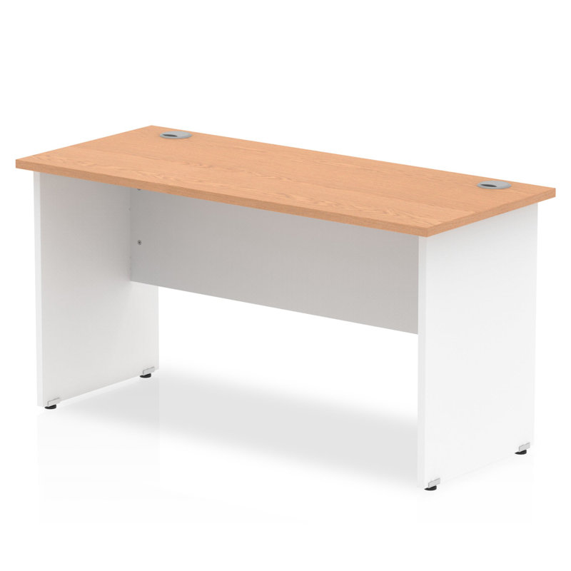 Impulse Computer Desk, White, 73cm H x 140cm W x 60cm D, Oak