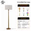 Lampe sur pied rétro de 165 cm en noyer massif avec pied segmenté sculpté et abat-jour cylindrique en lin crème, certifié UL pour salon, chambre, bureau ou espace de travail à domicile-1208813574