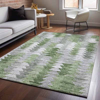 Premium Machine Washable Cerrito Green Rug