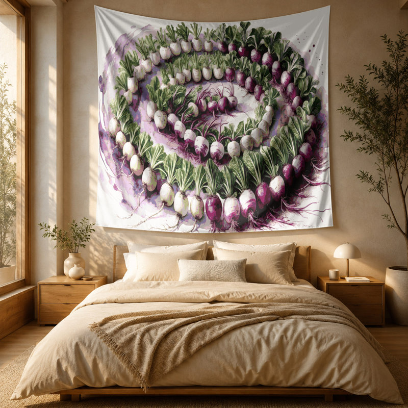 Tapisserie murale légumes et navets, 88" x 104"