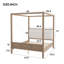 Grand lit plateforme à baldaquin en bois avec tête de lit tapissier-129693960-129693962