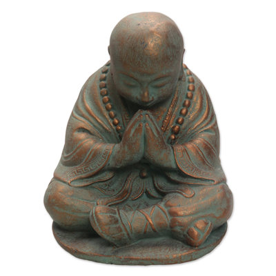 Novica Shaolin Meditation Cast Stone Sculpture