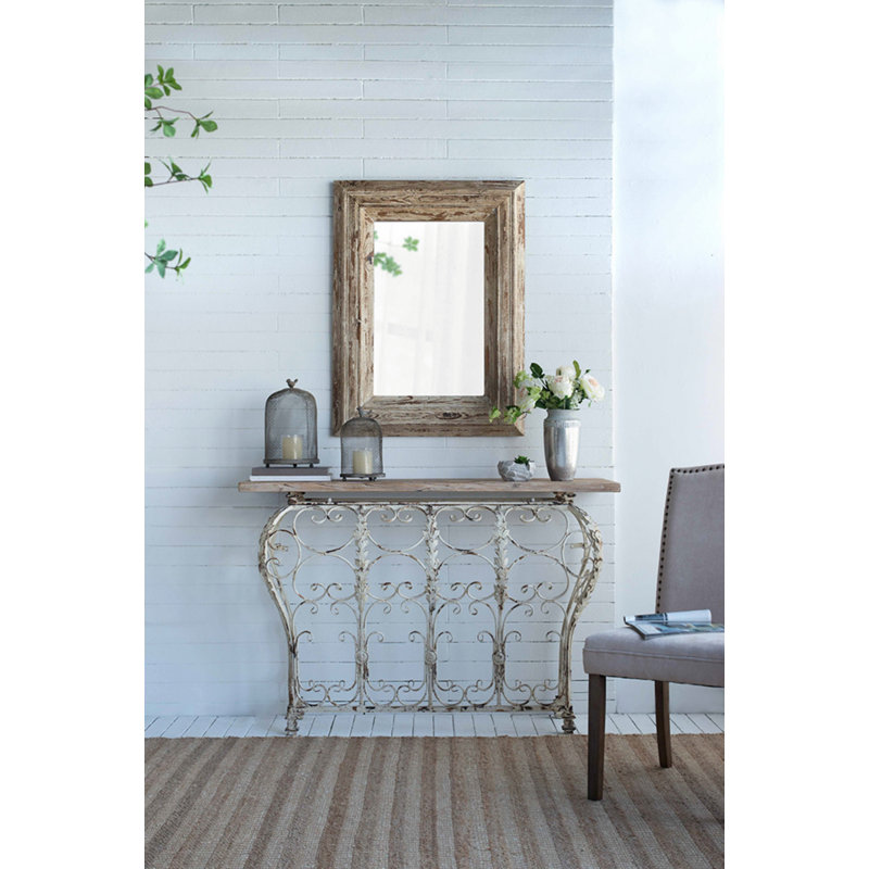 Miroir d'appoint, miroir d'appoint mural rectangulaire avec cadre en bois vieilli