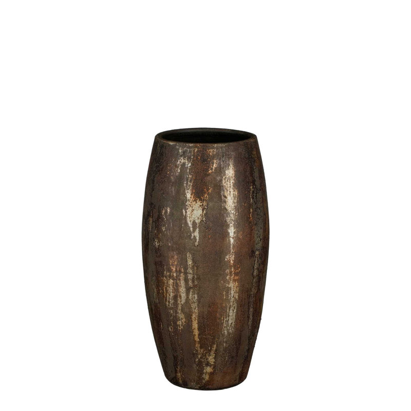 Ajsha Ceramic Pot Planter, Rust, 50cm H x 24cm W x 24cm D