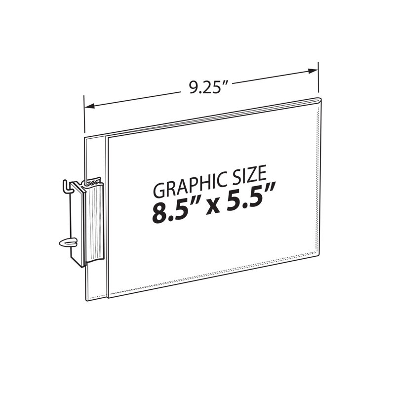 Clear Acrylic Horizontal Sign Holder with Pegboard Grippers, 10-Pack