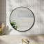 Baum Nordic Round Bathroom Framed Mirror Wall Hanging-465117357-529887372