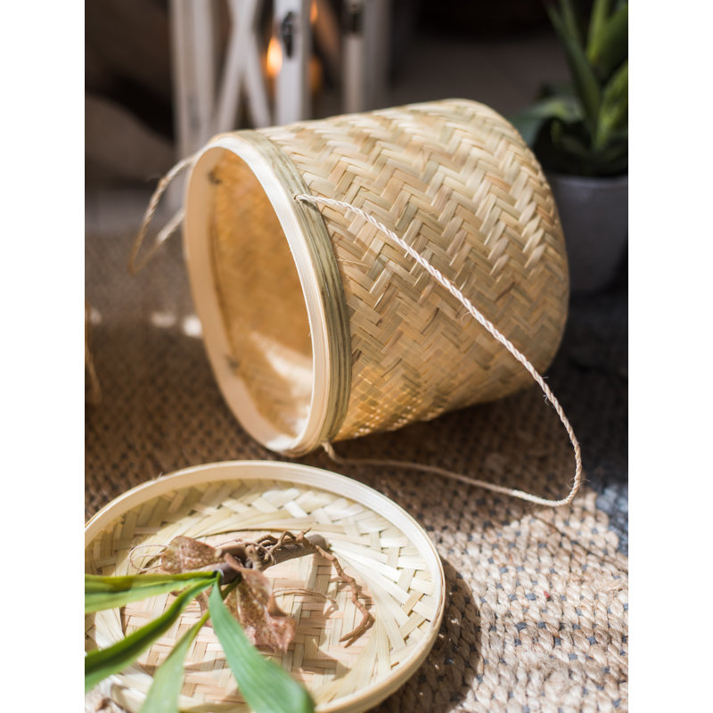 Boîte à thé rond en bambou rustique reach sud asia