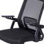 Chaise de bureau ergonomique en filet à dossier moyen avec accoudoirs rabattables et soutien lombaire