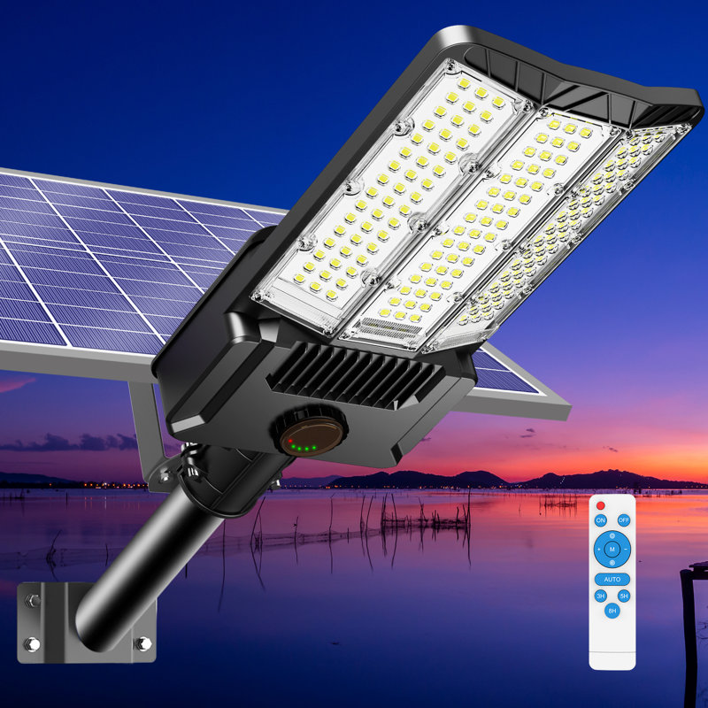Éclairage extérieur à DEL pour la maison avec panneaux solaires, crépuscule à l'aube, avec capteur de mouvement, télécommande 6500W