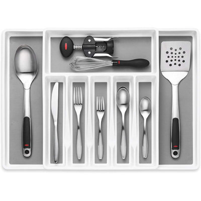Expandable Cutlery Drawer Organizer, Flatware Drawer Tray For Silverware, Serving Utensils, Multi-Purpose Storage For Kitchen, Office, Bathroom Suppli