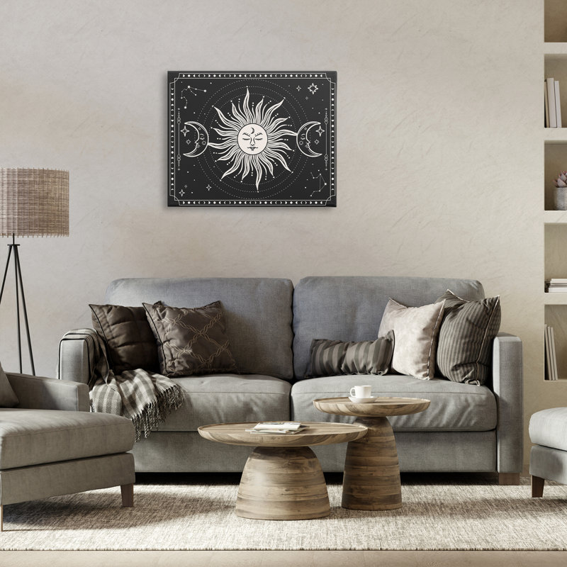 «Astrology Sun & Moon», art mural sur toile par JJ Design House LLC, H 24 po x l 30 po
