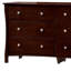 Rabin 6-Drawer 56 In. Brown Cherry Dresser