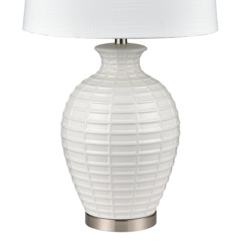Ensemble de 2 lampes de table 1 lumière de haut 28 po Junia - blanc