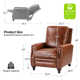 Andrena Genuine Leather Recliner with Nailhead Trim