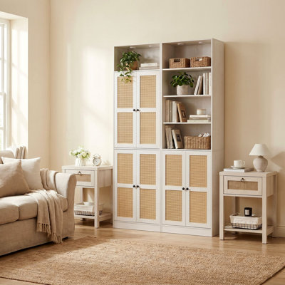 Ratten Bookcase And Nightstands