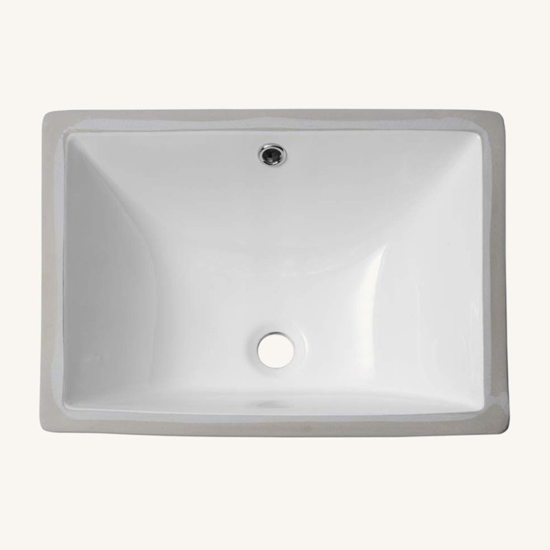 Lavabo de salle de bain rectangulaire en céramique blanche avec trop-plein 18,5 "X 13,5"