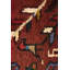 Tapis rouge rouille unique en laine noué à la main de style années 1970 de 4 pi x 6 pi 7 po Tatiauna