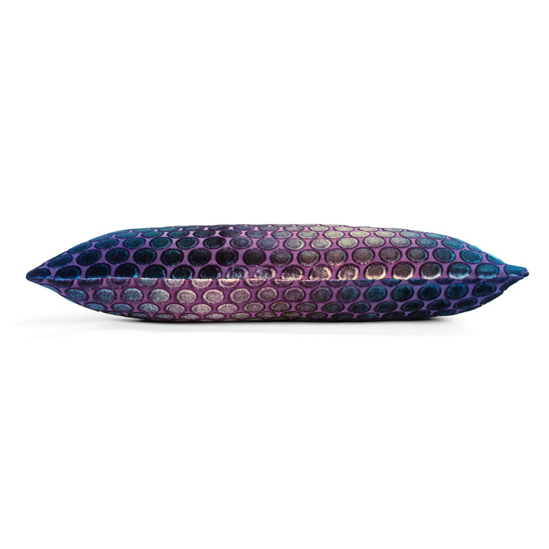 Dots Rectangle Velvet Pillow Cover & Insert, 7" x 15", Peacock
