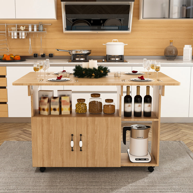 Table de salle à manger extensible de 47 po x 28 po avec roulettes verrouillables Cessair