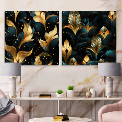 Katherina - Floral Acrylic Wall Art Glass Set Of 2