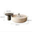 Grande et petite table basse ronde de style crème, luxe moderne français simple et léger, convient au salon de petit appartement