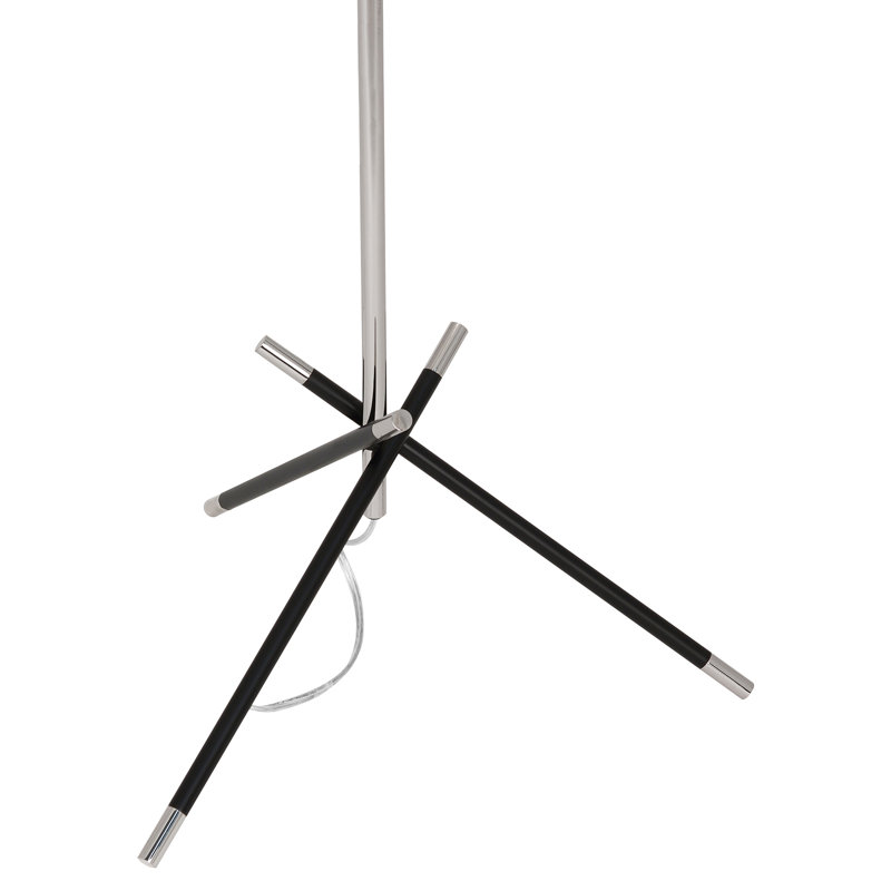 Thatcher Polished Nickel 63" Floor Lamp with Linen Shade