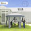 Loami 3 x 4m Garden Gazebo Hexagon Pop Up Gazebo, Grey