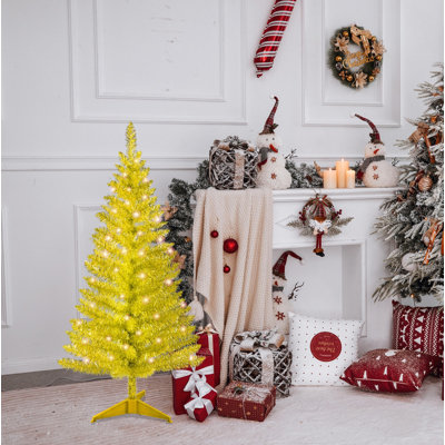 Arbre de Noël 4 pi avec 50 lumières UL et 122 pointes en PVC
