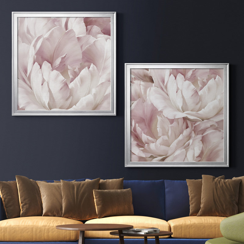 Intime Blush III - ensemble de 2 reproductions d'art, Toile encadrée, H 30,5 po x l 61 po, Silver