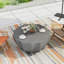 Table basse de 35,43 po Mobilier d'extérieur intérieur de style moderne, parfait pour le salon, le patio, le jardin et la cour (gris)-2004226529