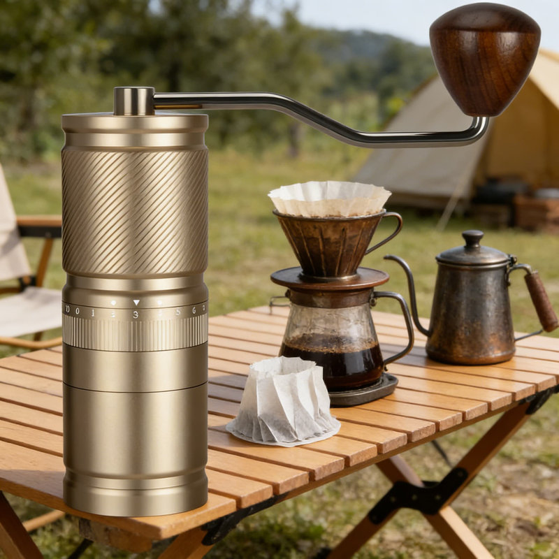 Premium Manual Coffee Grinder With External Adjustable Settings, CNC Stainless Steel Conical Burr, 30G Capacity, Durable Aluminum Alloy Body For Espresso, Pour Over, And Travel