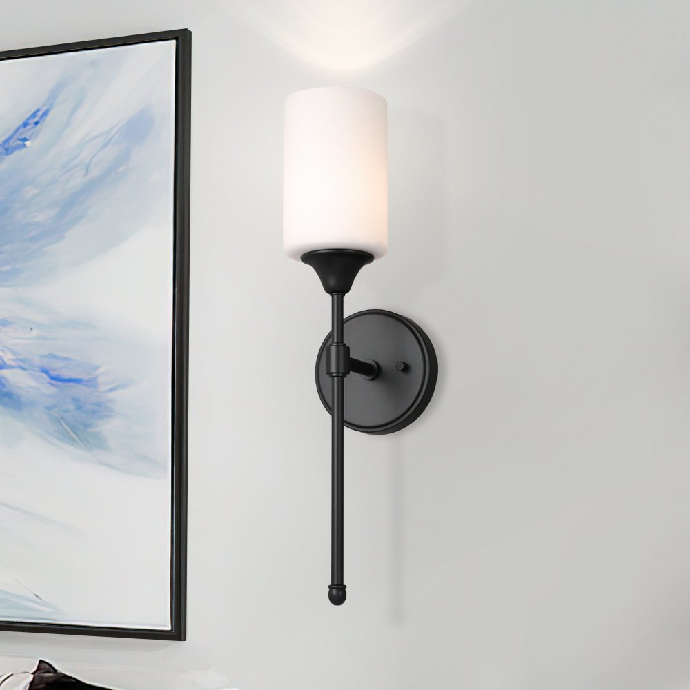 Latitude Run?? Wall Light 1 Light Wall Sconce With Glass, Bath Vanity ...