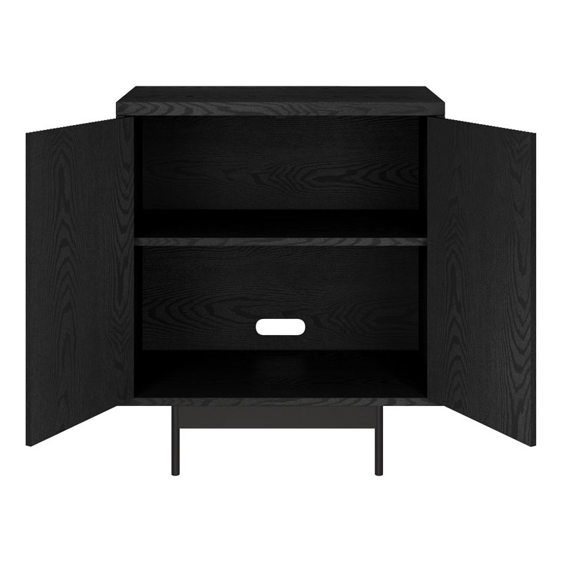 Armoire d'appoint cannelée rectangulaire 28 po Whitman, Grain noir