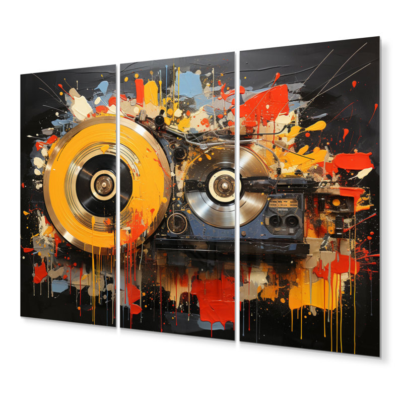 Colorful Colorful Melody IV - Disques vinyle, ensemble de reproductions d'art mural en métal