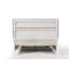 Grand lit de rangement blanc - Structure en bois sans sommier requis 3 lattes + 5 panneaux 2 tiroirs avec glissière centrale en métal à profil bas 8-10 po