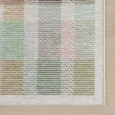 Chanan Farmhouse Plaid Machine Printed Washable Rug
