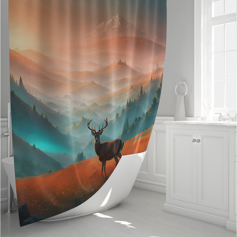 Rideau de douche abstrait, H 72 po x l 70 po