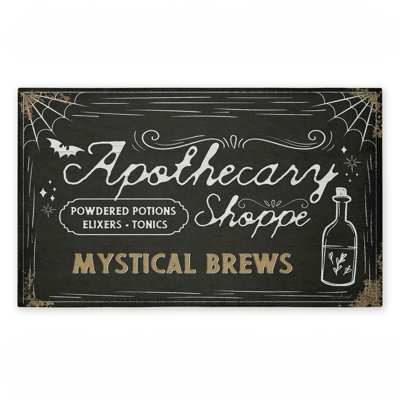 Tapis de porte d'extérieur imprimé Witchy Apothecary Brews, design par Jennifer Pugh, 18 po x 30 po