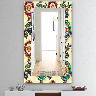 Miroir mural ethnique motif cachemire floral