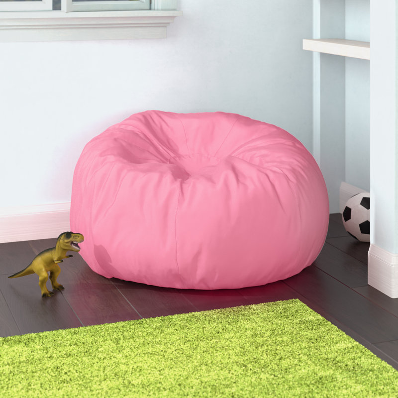 Fauteuil à billes en coton Classic, Sergé de coton rose clair, Petit