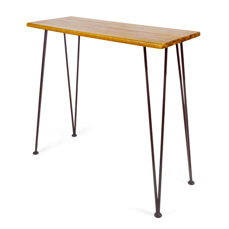 Loya Rectangular Acacia Wood Outdoor Bar Table