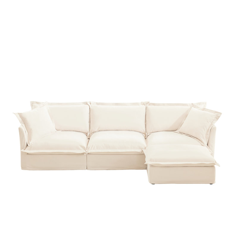 Canapé modulaire en chenille crème, siège moderne et confortable avec canapé modulaire luxueux, canapé pour la maison,
