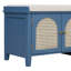 Banc à chaussures, banc à chaussures rétro avec rangement et coussin, banc à chaussures avec 2 tiroirs et 2 portes en rotin pour le vestibule-117250363