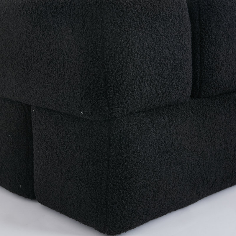 Repose-pieds en sherpa de 18,5 po Robertas, Noir