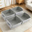 Paniers de rangement trapézoïdaux pour garde-robe, grands bacs de rangement pour tablettes et casiers, paquet de 4, gris clair, pour vêtements, livres et couvertures