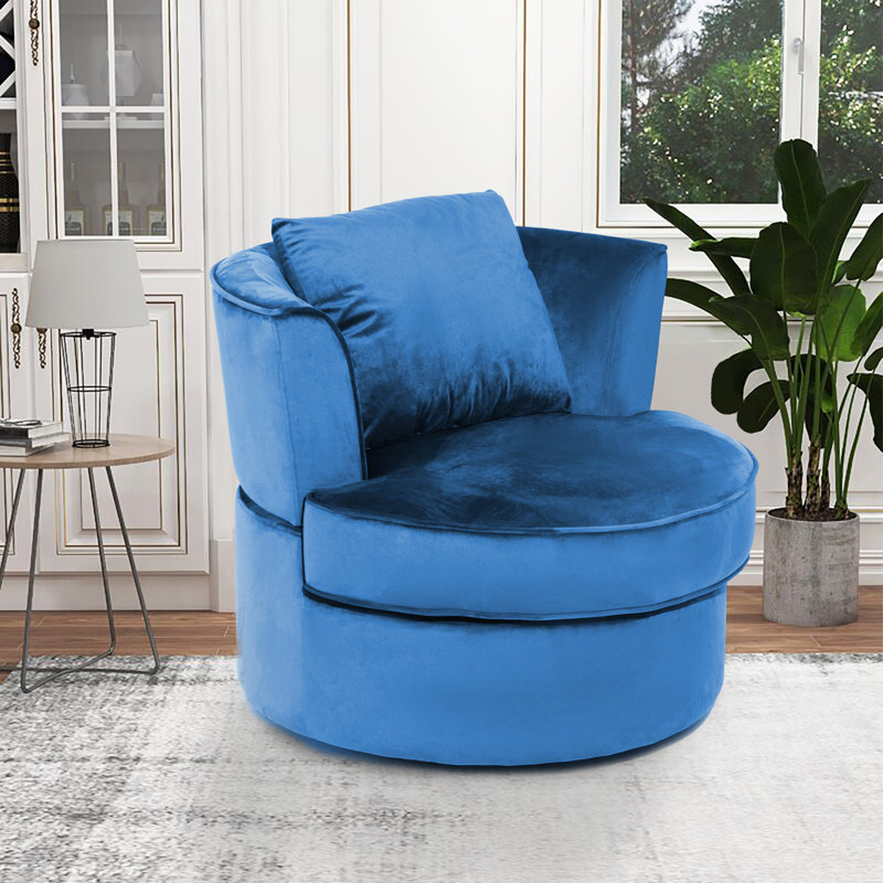 Fauteuil demi-tonneau pivotant de 32 po de largeur, Mélange de polyester gris
