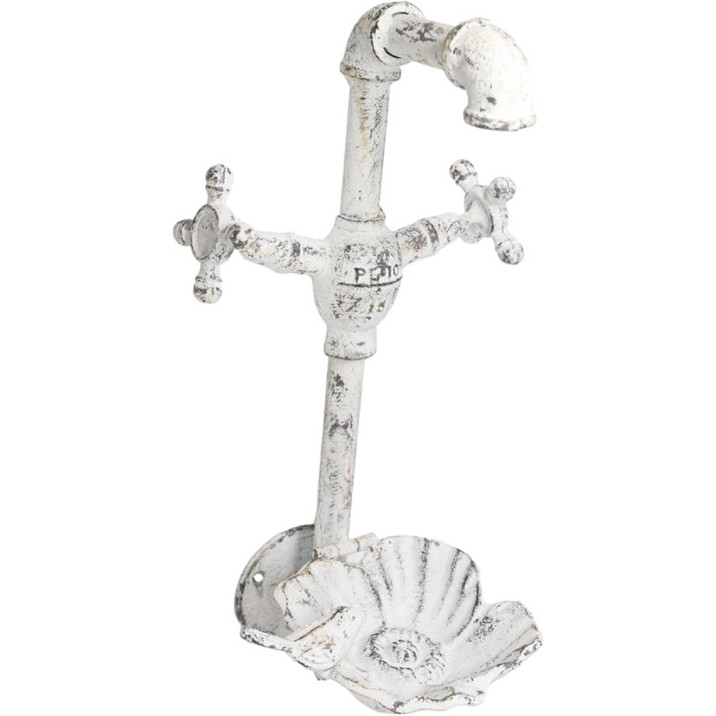 Robinet mural en fonte antique blanc 16 po H 10 po